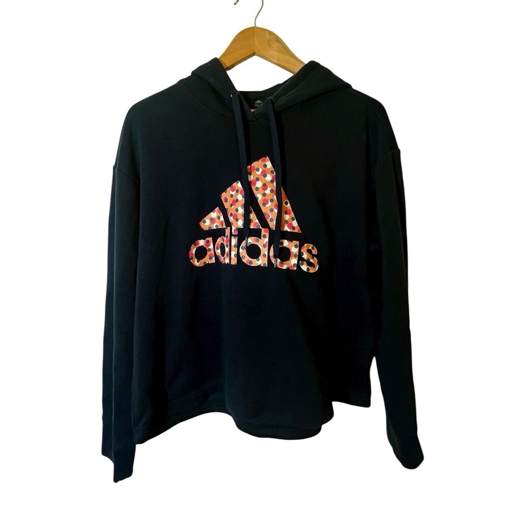 adidas Women's Semi Cropped Hoodie - black - Size Medium